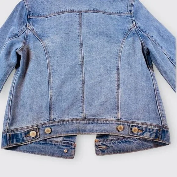 Haute Hippie Tribe Lottie Denim Jacket Blue, Size Small - Picture 10 of 12